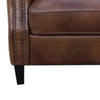 Rich 36 Inch Classic Accent Armchair Nailhead Coffee Brown Grain Leather By Casagear Home BM294155