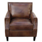 Rich 36 Inch Classic Accent Armchair, Nailhead, Coffee Brown Grain Leather By Casagear Home