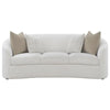 Tia 89 Inch Modern Curved Sofa with 2 Throw Pillows Cream Boucle Fabric By Casagear Home BM294173