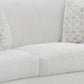 Tia 89 Inch Modern Curved Sofa with 2 Throw Pillows Cream Boucle Fabric By Casagear Home BM294173