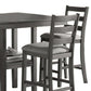 5 Piece Counter Height Dining Set Table and 4 Chairs Padded Seats Gray By Casagear Home BM294271