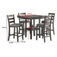 5 Piece Counter Height Dining Set Table and 4 Chairs Padded Seats Gray By Casagear Home BM294271