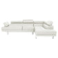 Cree 2 Piece Modern Sectional Sofa with Chaise Adjustable Headrests White By Casagear Home BM294272