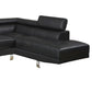 Cree 2 Piece Modern Sectional Sofa with Chaise Adjustable Headrests Black By Casagear Home BM294273