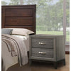 Mazie 25 Inch Modern 2 Drawer Nightstand, Metal Handle, Gray Foil Finish By Casagear Home