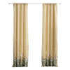 84 Inch Window Curtains Beige Microfiber Fabric Wildflower Print Design By Casagear Home BM294295