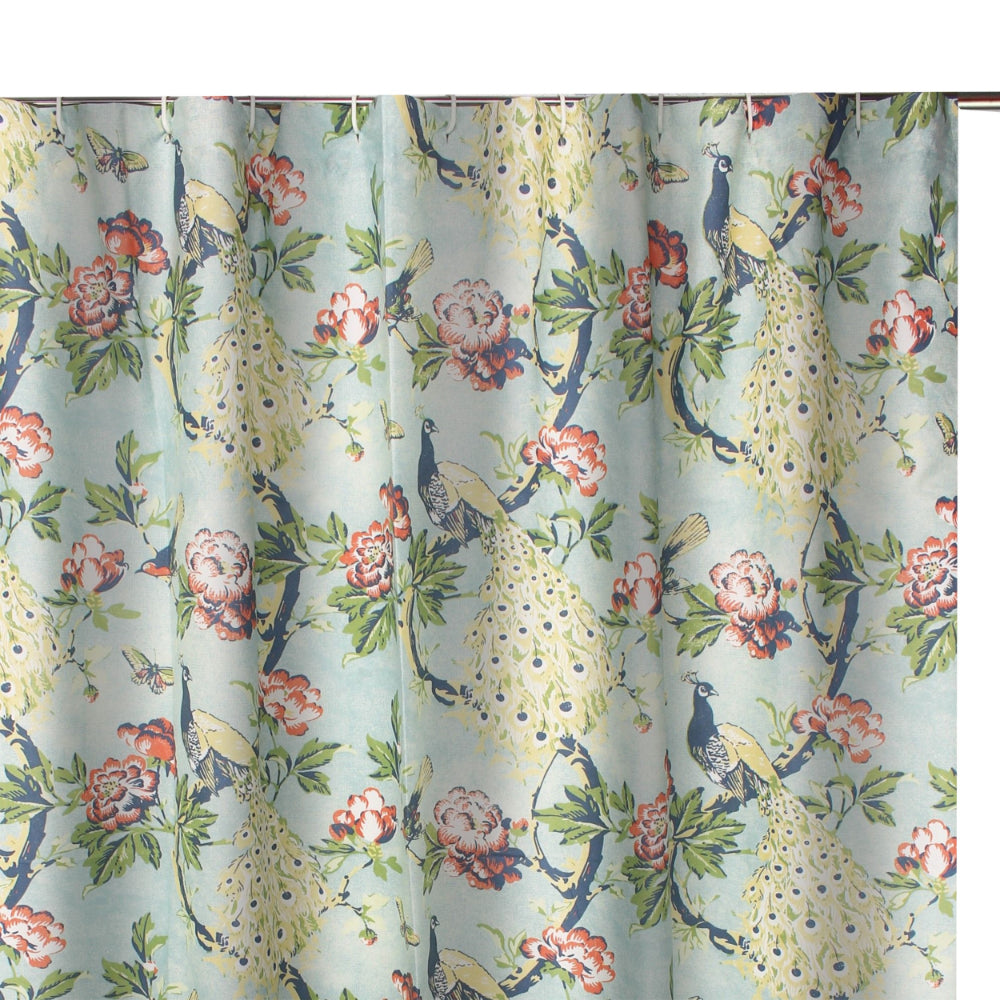 Eden 72 Inch Shower Curtain Songbirds and Butterflies Green Microfiber By Casagear Home BM294312