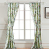 Eden 84 Inch WIndow Curtains, Butterflies and Songbirds, Green Microfiber By Casagear Home