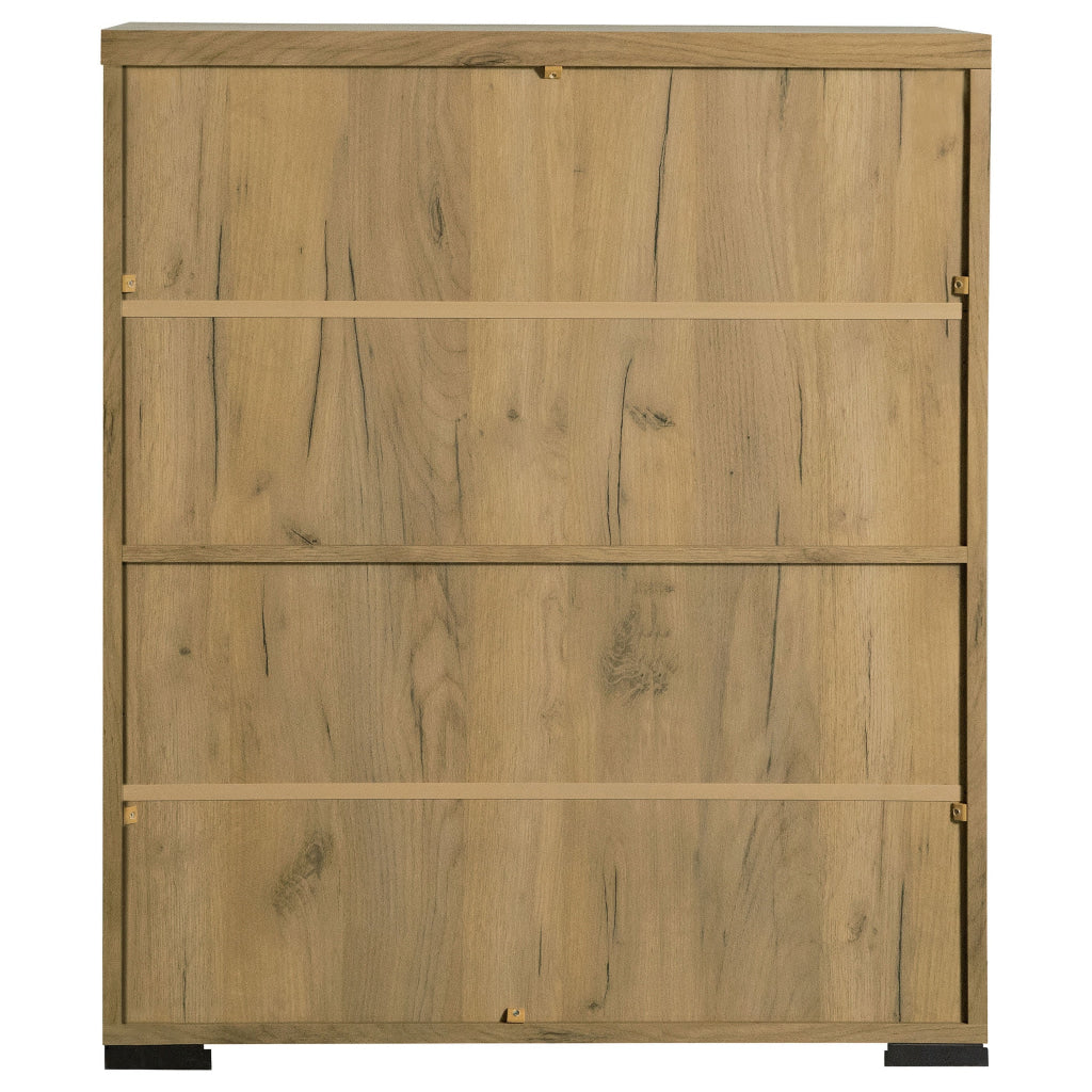 38 Inch Accent Cabinet Chest 5 Adjustable Shelf Units Golden Oak Brown By Casagear Home BM294804