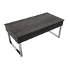 47 Inch Lift Top Coffee Table Chrome Base Distressed Gray Rectangular By Casagear Home BM294816