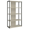 Dela 72 Inch Freestanding Bookcase 4 Wooden Shelves Whitewashed Gray By Casagear Home BM294824