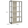 Dela 72 Inch Freestanding Bookcase 4 Wooden Shelves Whitewashed Gray By Casagear Home BM294824