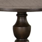 Aria 36 Inch Coffee Table Round Plank Top Turned Pedestal Espresso Brown By Casagear Home BM294834