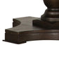 Aria 36 Inch Coffee Table Round Plank Top Turned Pedestal Espresso Brown By Casagear Home BM294834