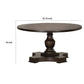 Aria 36 Inch Coffee Table Round Plank Top Turned Pedestal Espresso Brown By Casagear Home BM294834