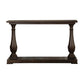 Aria 48 Inch Console Sofa Table Plank Top Turned Pedestal Base Brown By Casagear Home BM294843