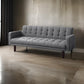 74 Inch Sofa Bed Tufted Gray Linen Like Fabric Track Arms Hardwood Frame By Casagear Home BM294848