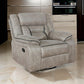 Jake 41 Inch Gliding Manual Recliner, Pillowtop, Taupe Brown Faux Leather By Casagear Home