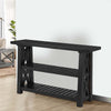 Elena 55 Inch Sofa Console Table 2 Shelves Industrial Bolts Black FInish By Casagear Home BM295411