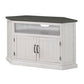 Alexa 50 Inch TV Corner Entertainment Console, Cubby, Cabinet, White, Gray By Casagear Home