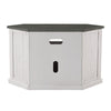 Alexa 50 Inch TV Corner Entertainment Console Cubby Cabinet White Gray By Casagear Home BM295427