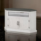 Alexa 50 Inch TV Corner Entertainment Console Cubby Cabinet White Gray By Casagear Home BM295427