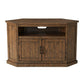 Alexa 50 Inch TV Corner Entertainment Console Cubby Cabinet Brown Stained By Casagear Home BM295428