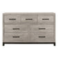 Deena 59 Inch 7 Drawer Wide Dresser Metal Handles Two Toned Light Gray By Casagear Home BM295544