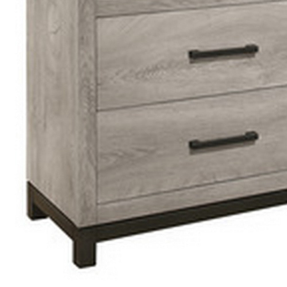 Deena 59 Inch 7 Drawer Wide Dresser Metal Handles Two Toned Light Gray By Casagear Home BM295544