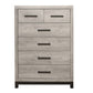 Deena 49 Inch 6 Drawer Tall Dresser Chest with Metal Handles Light Gray By Casagear Home BM295549