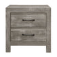 Adia 24 Inch Classic 2 Drawer Nightstand Metal Handles Rustic Gray Finish By Casagear Home BM295562