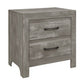 Adia 24 Inch Classic 2 Drawer Nightstand, Metal Handles, Rustic Gray Finish By Casagear Home