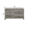 Adia 59 Inch Wide 6 Drawer Dresser Metal Handles Wood Grain Rustic Gray By Casagear Home BM295563