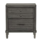 Ceila 27 Inch Classic 2 Drawer Nightstand Round Tapered Legs Gray Finish By Casagear Home BM295576