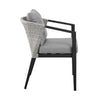 Nyla 22 Inch Patio Dining Chair Set of 2 Black Aluminum Wicker Gray By Casagear Home BM295611