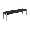 Nif 71 Inch Rectangular Dining Bench, Rope Woven Top, Tapered Legs, Black By Casagear Home