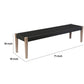 Nif 71 Inch Rectangular Dining Bench Rope Woven Top Tapered Legs Black By Casagear Home BM295613