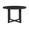 Ollie 48 Inch Patio Dining Table Aluminum Frame and Round Tabletop Black By Casagear Home BM295614