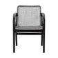 Tye 25 Inch Patio DIning Chair Dark Eucalyptus Wood Gray Rope Seating By Casagear Home BM295637