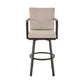 Faye 30 Inch Modern Patio Barstool Brown Aluminum Frame Beige Cushions By Casagear Home BM295680