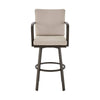 Faye 30 Inch Modern Patio Barstool Brown Aluminum Frame Beige Cushions By Casagear Home BM295680