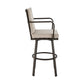 Faye 30 Inch Modern Patio Barstool Brown Aluminum Frame Beige Cushions By Casagear Home BM295680