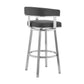 Sez 26 Inch Modern Swivel Counter Stool Arm Chair Backrest Steel Gray By Casagear Home BM295704