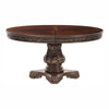 Ellie 60-76 Inch Round Extending Dining Table Pedestal Base Cherry Brown By Casagear Home BM295809