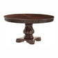 Ellie 60-76 Inch Round Extending Dining Table, Pedestal Base, Cherry Brown By Casagear Home