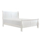 Gage Traditional California King Size Sleigh Bed, Wood Frame, Crisp White By Casagear Home