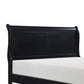 Gage Traditional Queen Size Sleigh Bed Wood Frame Bold Jet Black Finish By Casagear Home BM295815