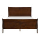 Gage Traditional Queen Sleigh Bed Wood Frame Rich Brown Cherry Finish By Casagear Home BM295816