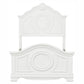 Lilya Traditional Twin Size Bed Bead Molding and Shell Motif Crisp White By Casagear Home BM295824