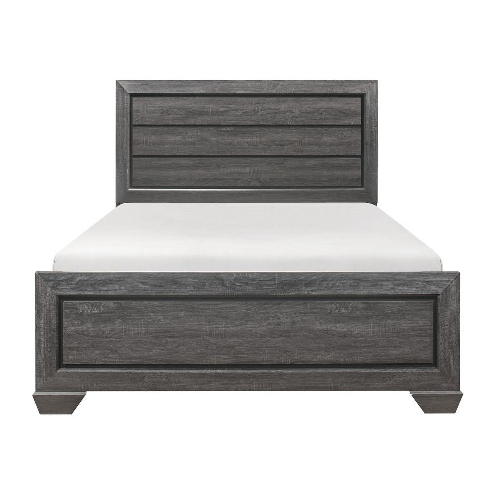 Erin Contemporary Full Bed Embossed Faux Wood Veneer Smooth Gray Finish By Casagear Home BM295850